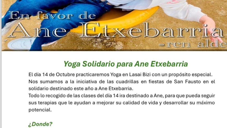 Yoga Solidario para Ane Etxebarria